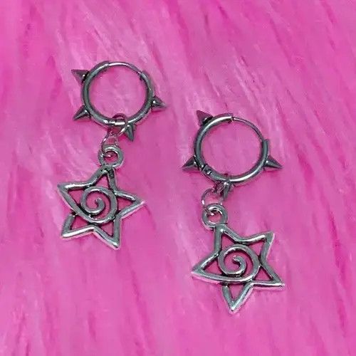 Designer × Sterling Silver Cute Star Swirl Earring Size ONE SIZE - 3 Thumbnail