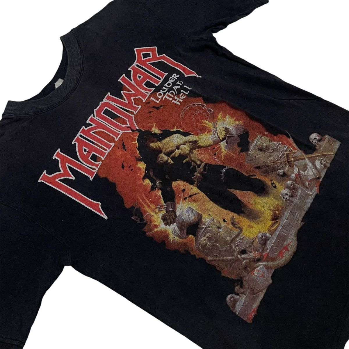 Band Tees × Vintage Vintage Euro Manowar Tee Size US M / EU 48-50 / 2 - 2 Thumbnail