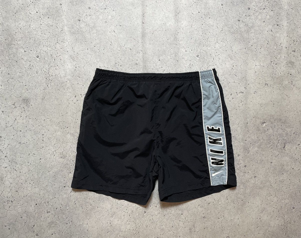 Nike × Vintage Vintage 90s Nylon Nike Big Swoosh Logo Drill Y2K Shorts Size US 34 / EU 50 - 1 Thumbnail