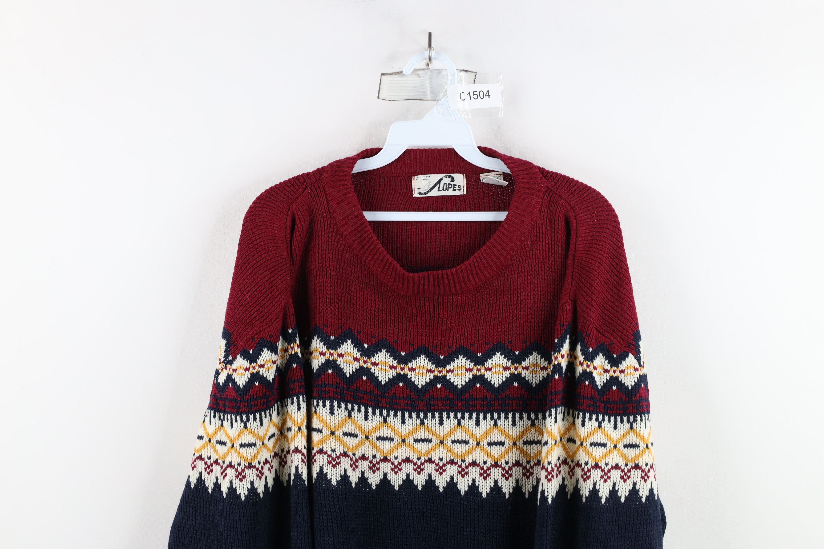 Vintage Vintage 70s Streetwear Fair Isle Boxy Fit Sweater Acrylic Size XL / US 12-14 / IT 48-50 - 2 Thumbnail