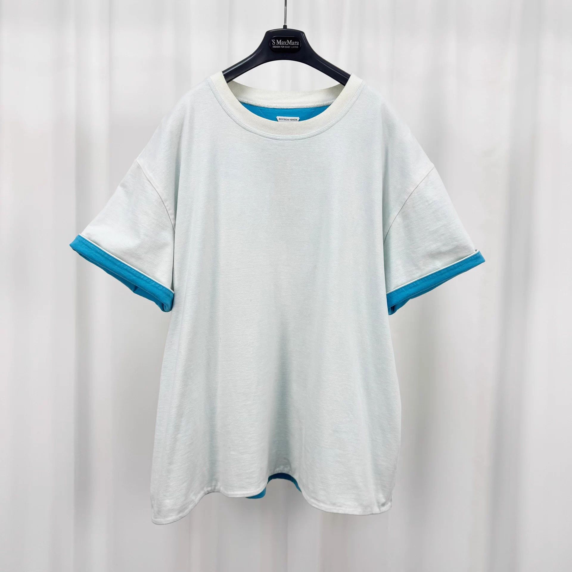 Bottega Veneta BV white-blue colorblock short-sleeve XXL 95 new stains Size US XXL / EU 58 / 5 - 1 Thumbnail