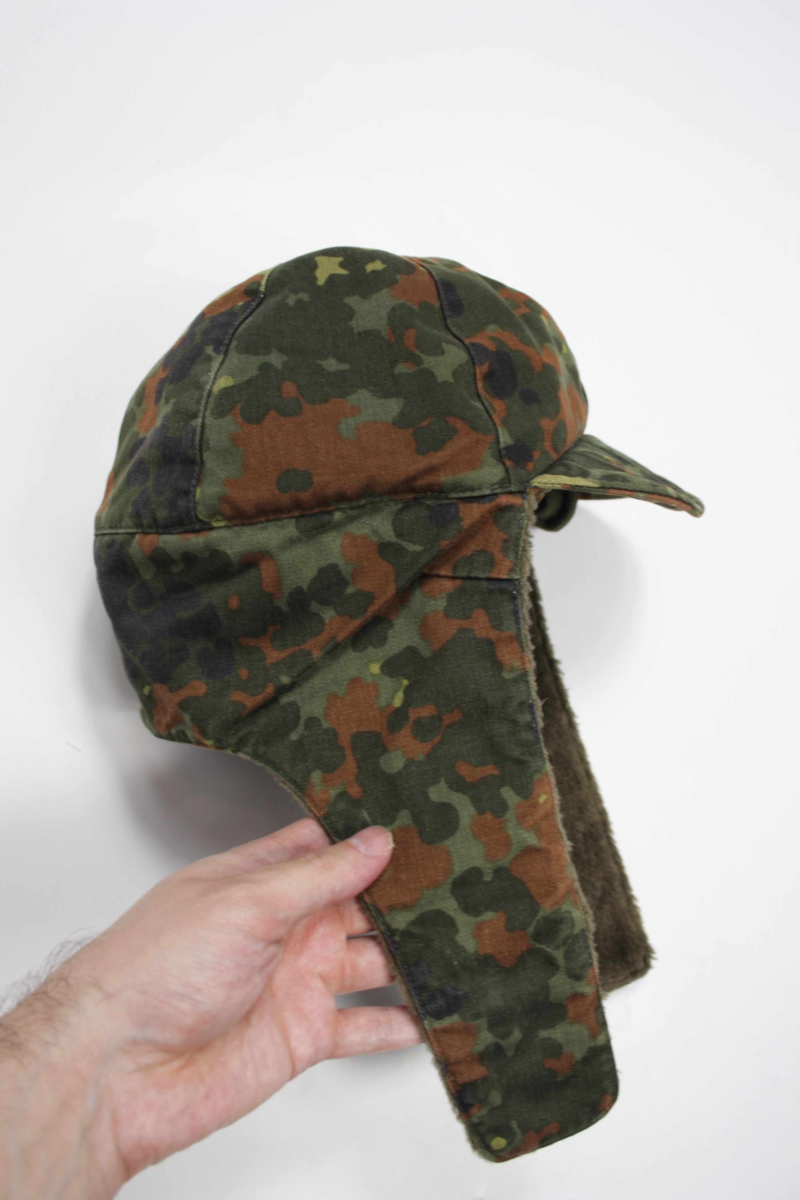 Vintage Schmidt & Harlieb German Army 90s Vintage Bomber Earflap Hat Size 36 - 3 Thumbnail