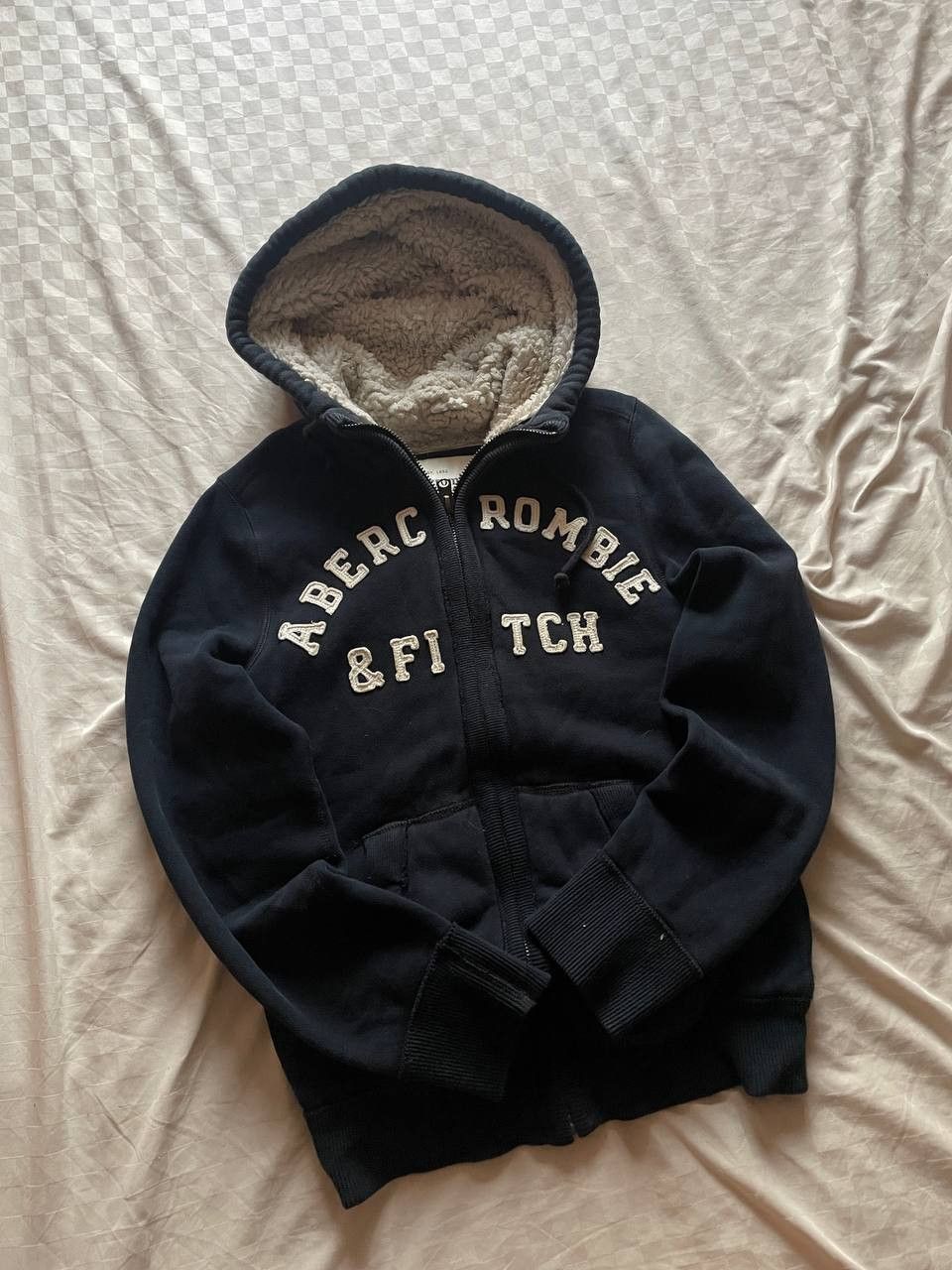 Vintage Abercrombie Fitch Zip Hoodie Fur Fuzzy Full Mohair