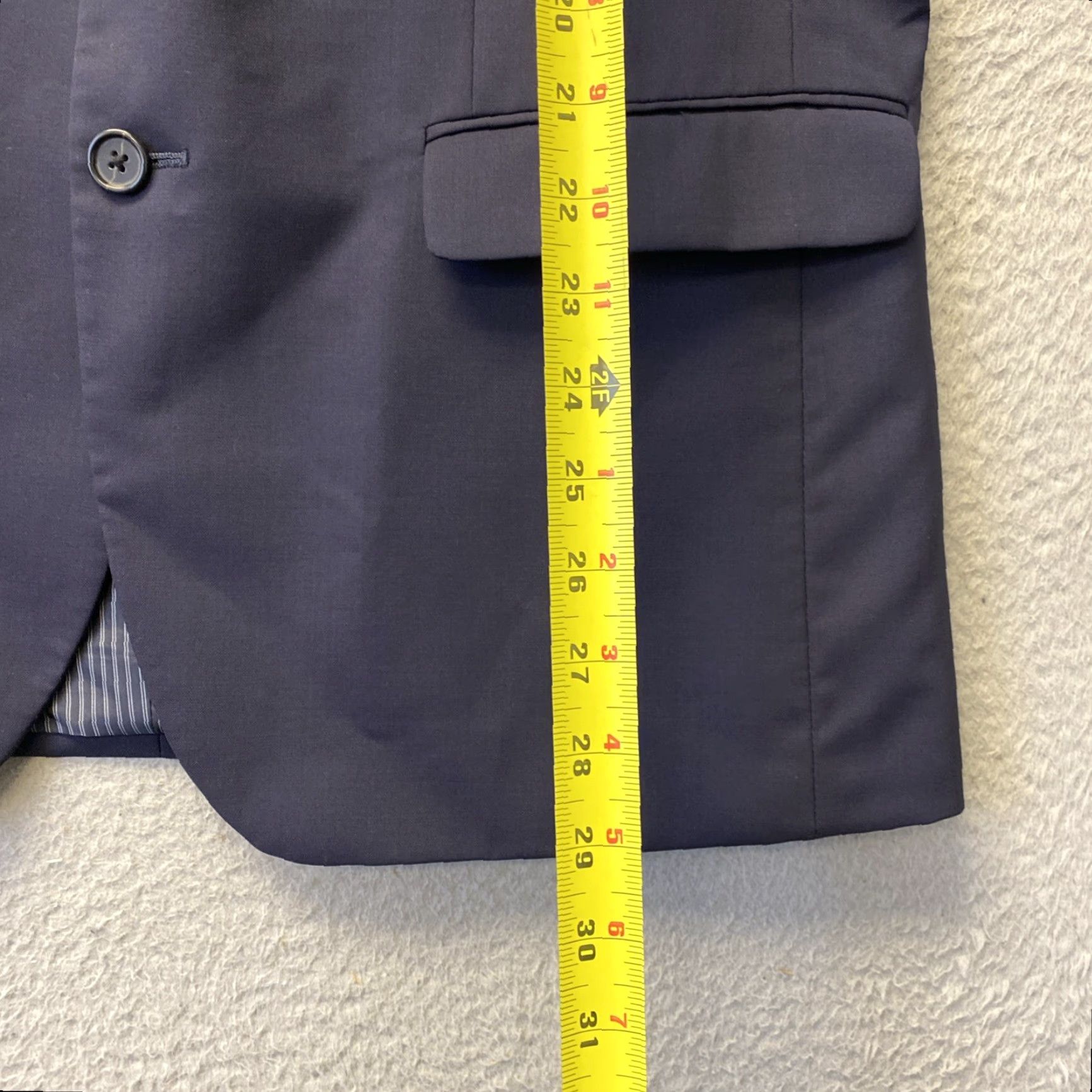 Banana Republic Banana Republic Blazer Men 42S Navy Blue Wool Slim Notch Lapel Four-Button Sleeve Inner Pockets Dry Clean Only Size 42R - 5 Thumbnail