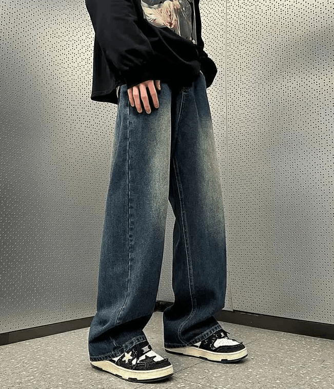 Japanese Brand × Vintage Vintage blue men's loose distressed oversize jeans Size US 32 / EU 48 - 3 Thumbnail