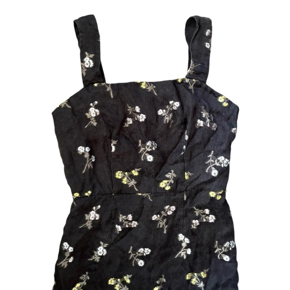 St. John St John K12RWD2 Caviar Multi Silk Floral Black Midi Dress Size XS / US 0-2 / IT 36-38 - 7 Thumbnail
