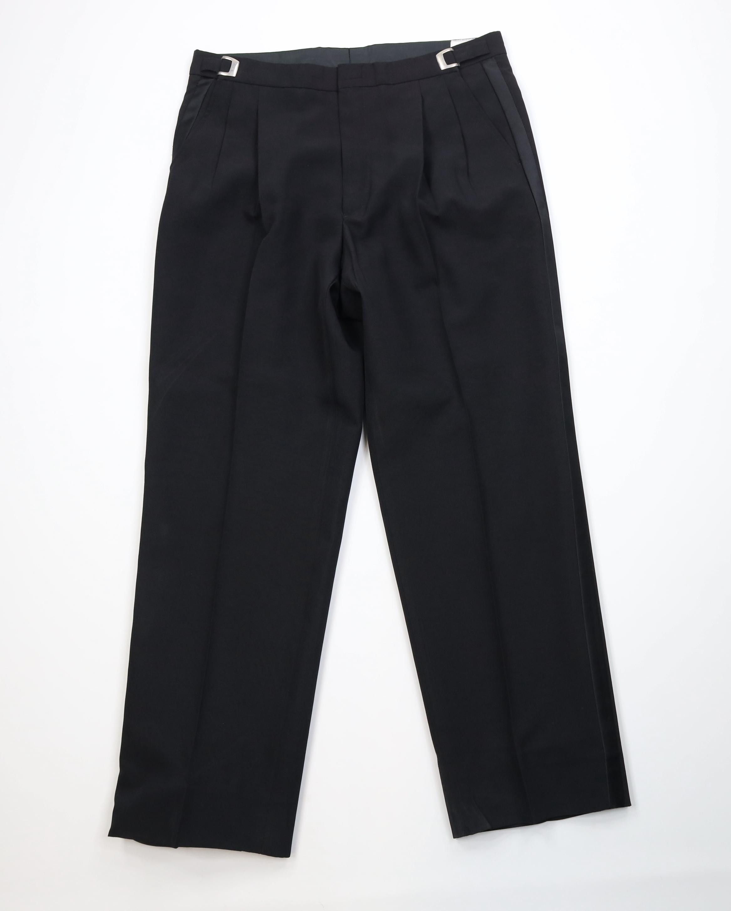 Vintage Vintage 90s Streetwear Buckle Waist Prom Tuxedo Pants Black Size US 36 / EU 52 - 1 Thumbnail
