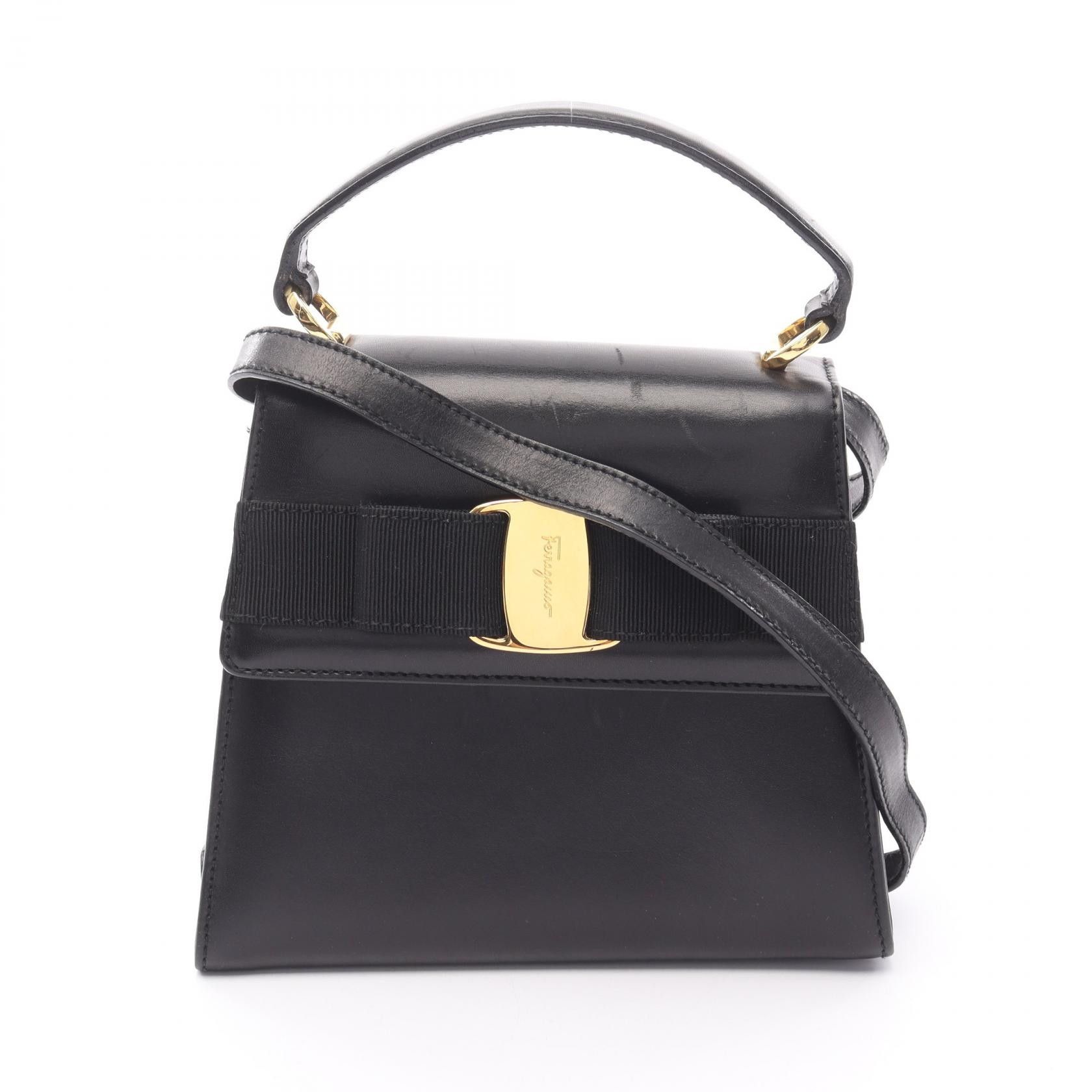 Salvatore Ferragamo Salvatore Ferragamo Vara Ribbon Leather 2way Handbag Leather Handbag 21 5677 DUTY FREE for USA