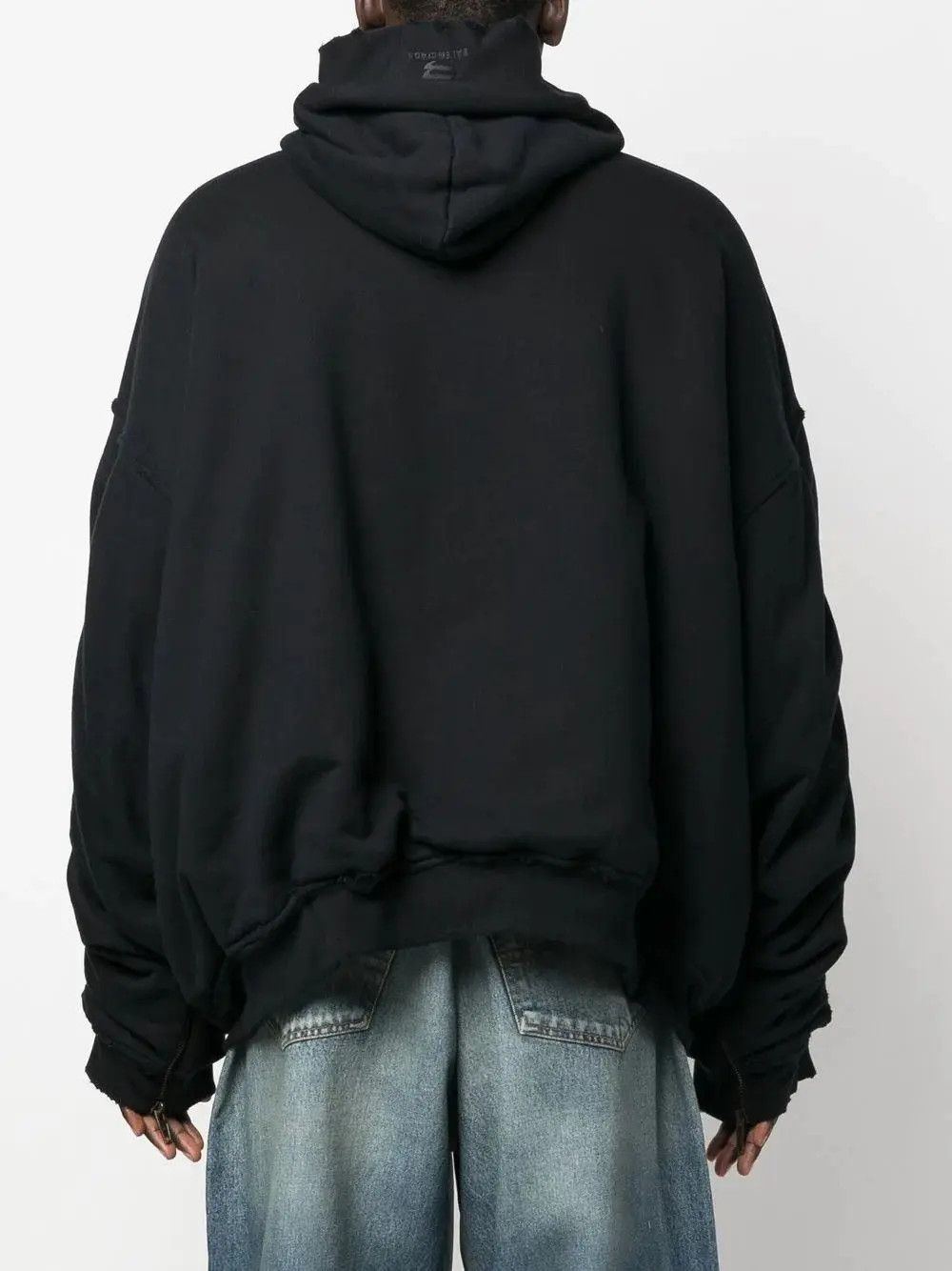 Balenciaga o1mt1gz1224 Oversized Bomber Hoodie in Black Size XXS / US 00 / IT 34 - 4 Thumbnail