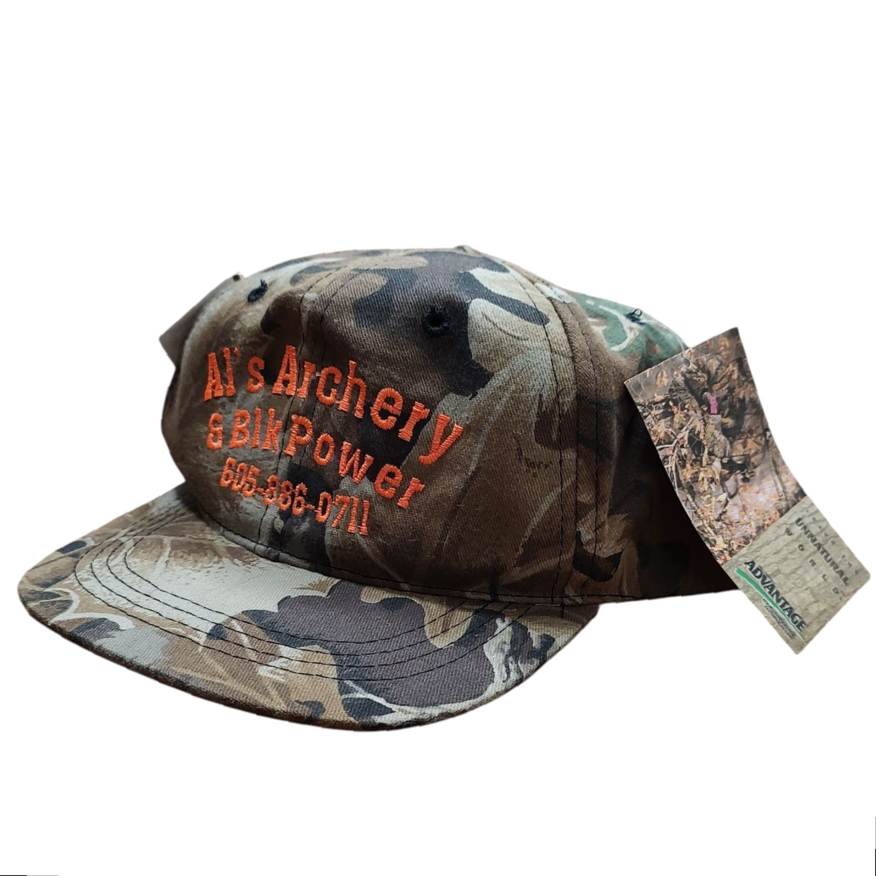 Vintage VINTAGE youngan hat Snapback Hat Adult One Size Camouflage Cotton Canvas 90s 80s Hunting Leaf Power Misprint Black Size ONE SIZE - 2 Thumbnail