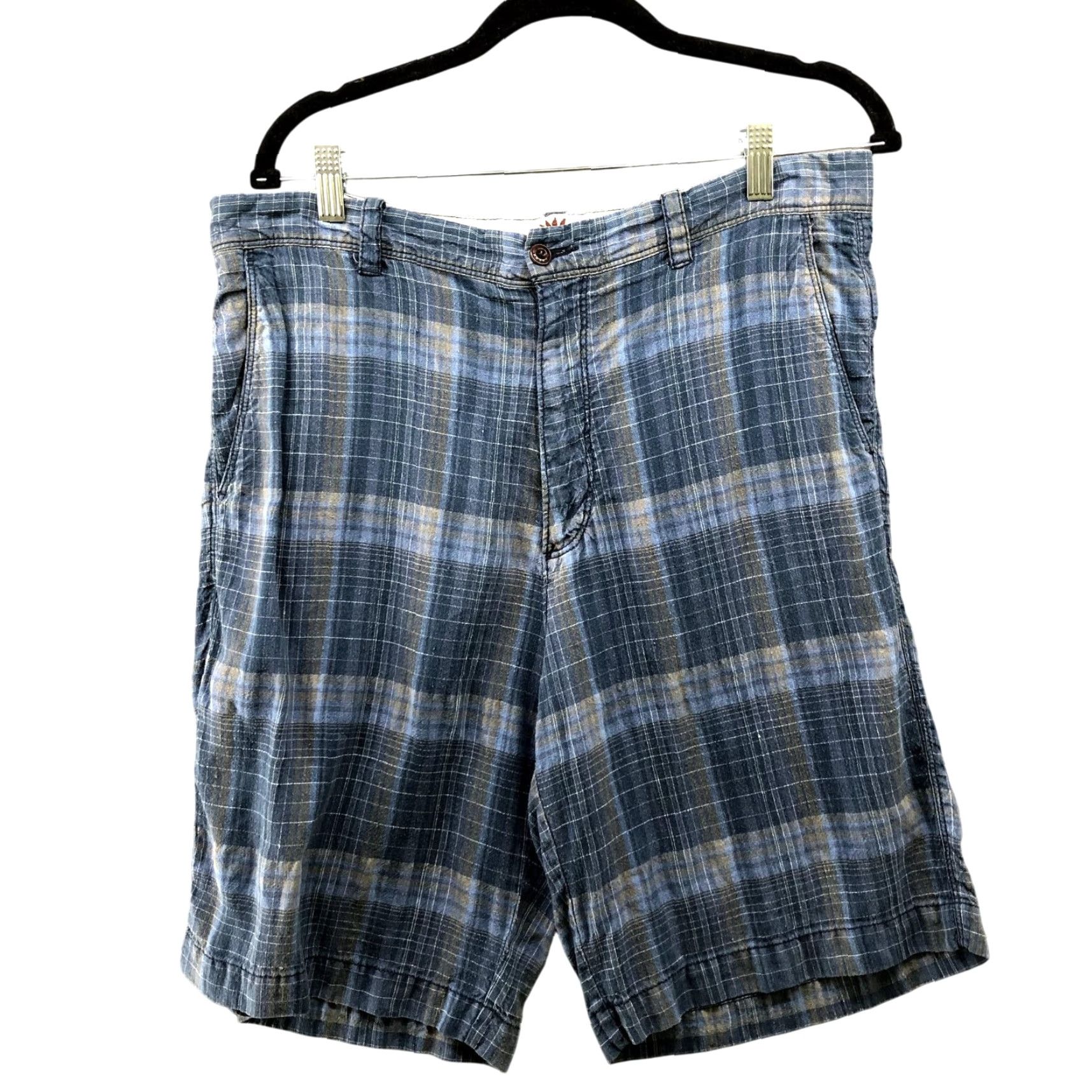 Tommy Bahama Tommy Bahama Silk Linen Shorts Mens 34 Blue Plaid 10'' Inseam Summer Beach Hawaii Casual Travel Size US 34 / EU 50 - 2 Thumbnail