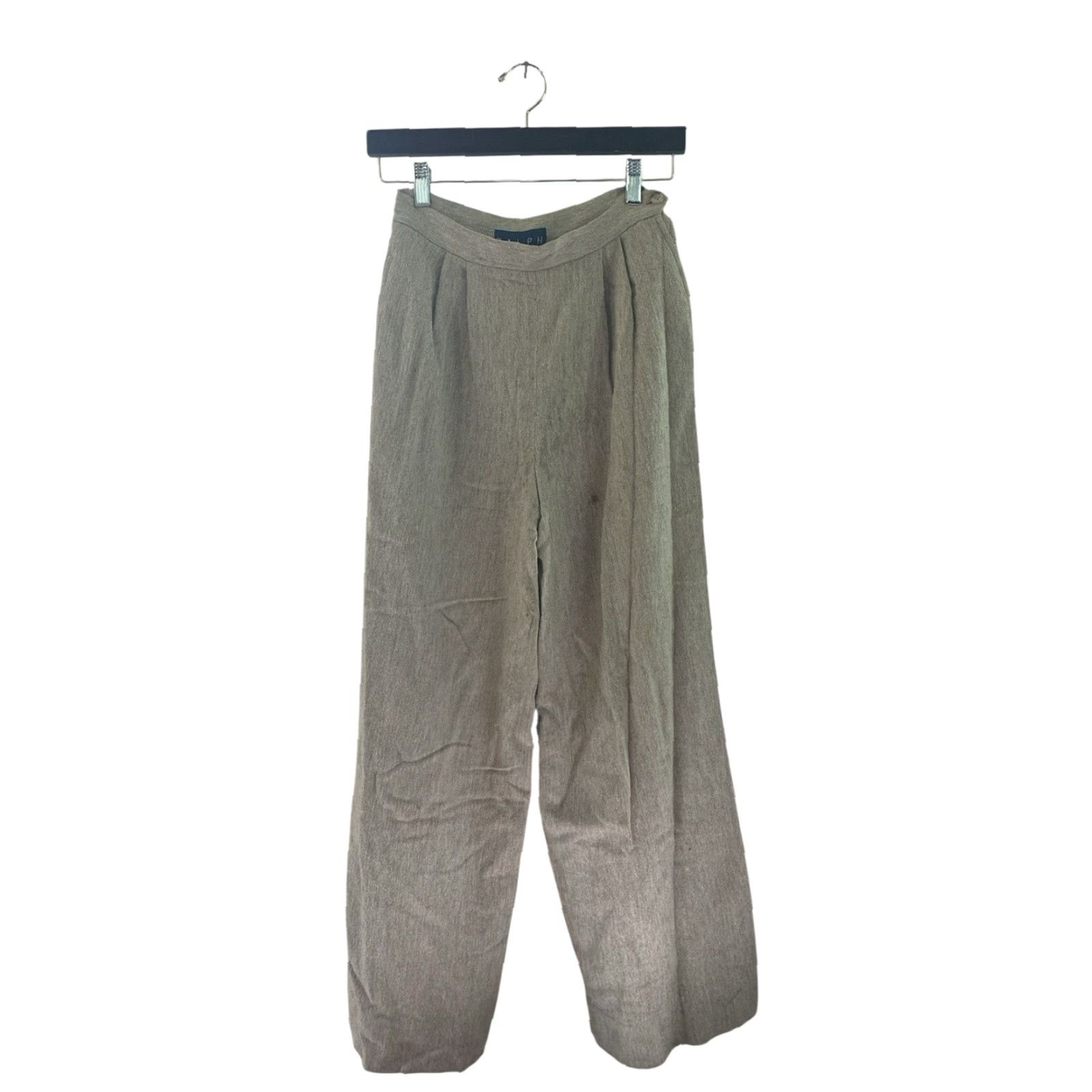 Ralph Lauren VINTAGE Ralph Lauren Dress Pants Women's Wide-Leg 4 Beige USA 90s Size 27" / US 4 / IT 40 - 2 Thumbnail