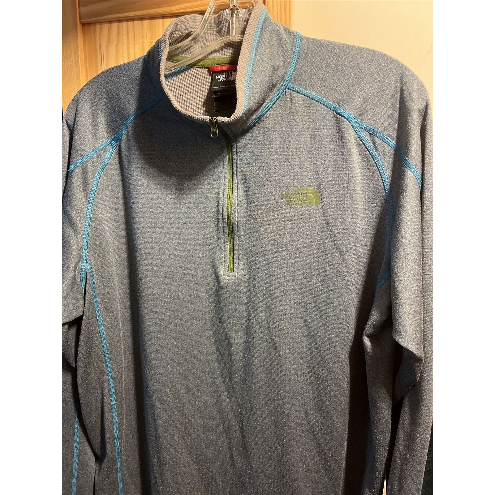 The North Face The North Face Mens L Grey Blue LS 1/4 Zip Polyester Jacket Size US L / EU 52-54 / 3 - 3 Thumbnail