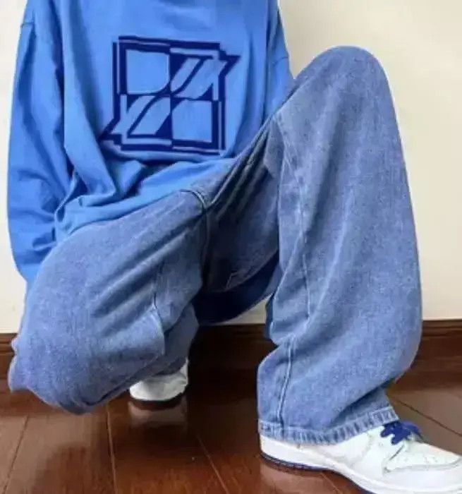 Japanese Brand Dark Blue Streetwear Baggy Jeans Size US 32 / EU 48 - 6 Thumbnail