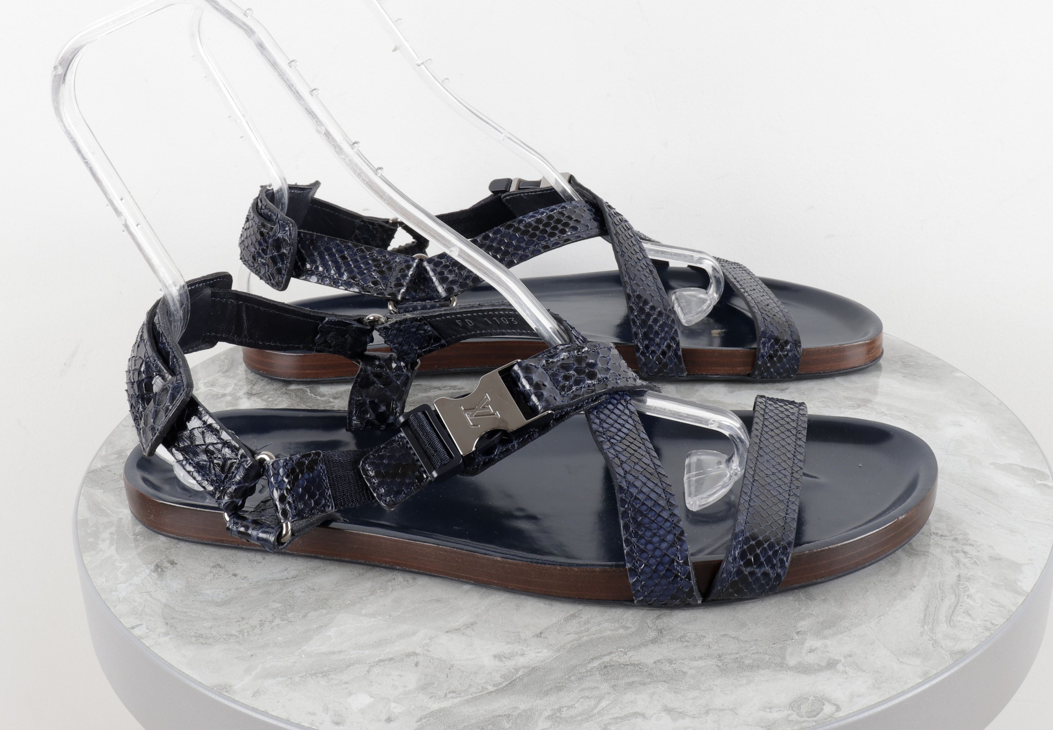 Louis Vuitton Louis Vuitton Blue Criss-Cross Sandals Size US 11.5 / EU 44-45 - 1 Thumbnail