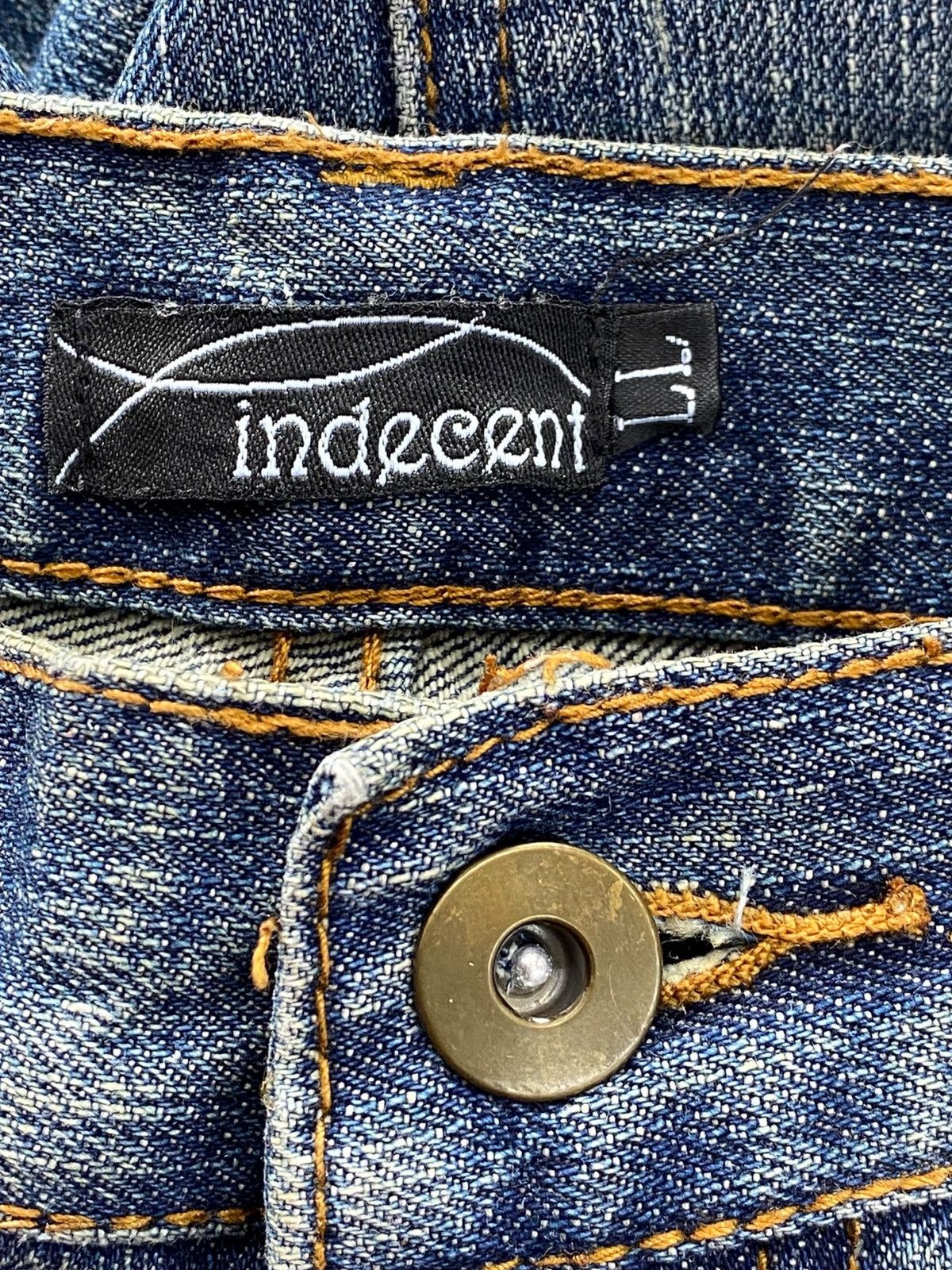 Japanese Brand Indecent Faded Wash Whiskered Style Boot Cut Jeans Size US 32 / EU 48 - 10 Thumbnail