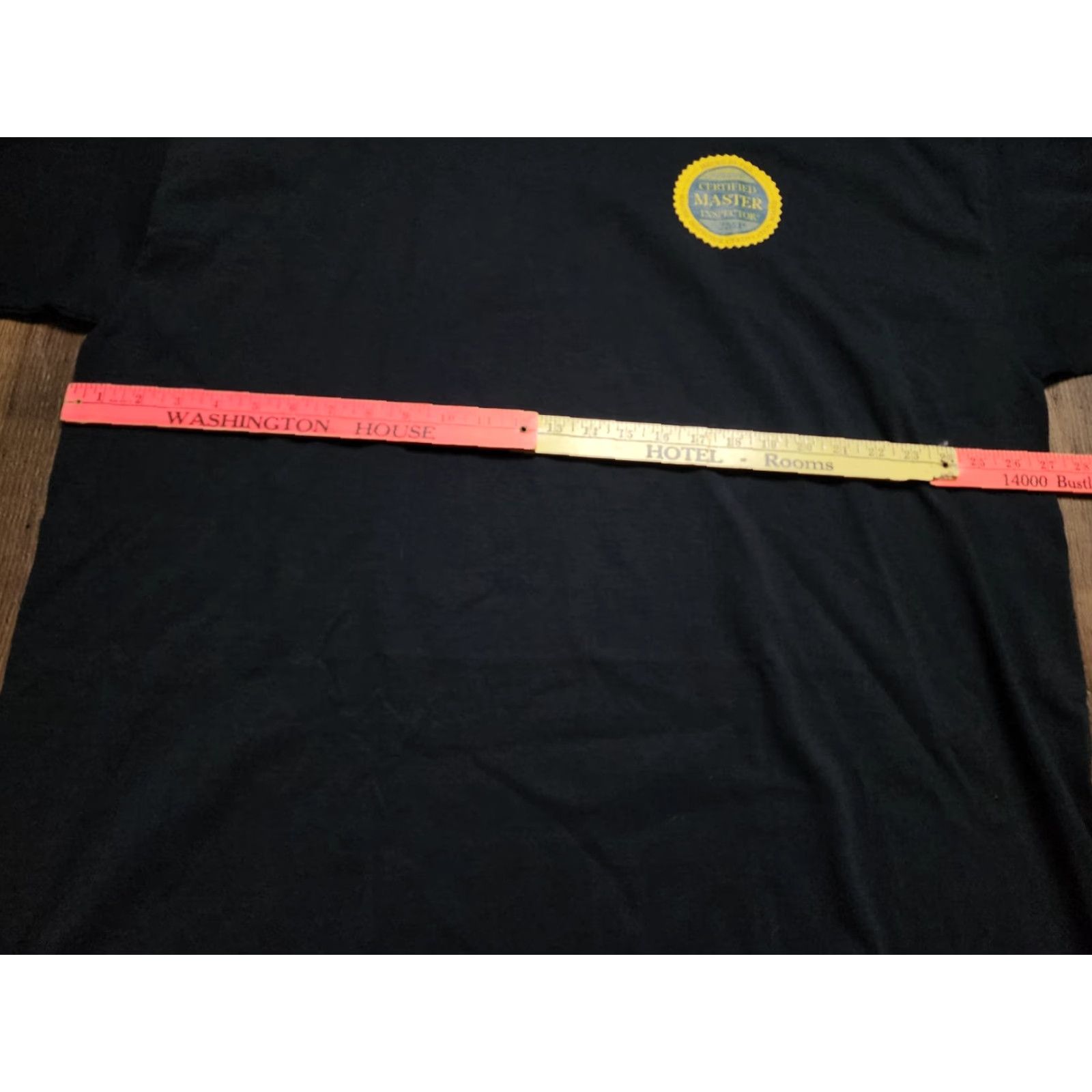 Doublet VINTAGE Bayside USA Men’s 3XL Cotton T-Shirt Short Sleeve Crew Neck Double-Sided Certified Master Inspector Black Size US XXL / EU 58 / 5 - 4 Thumbnail