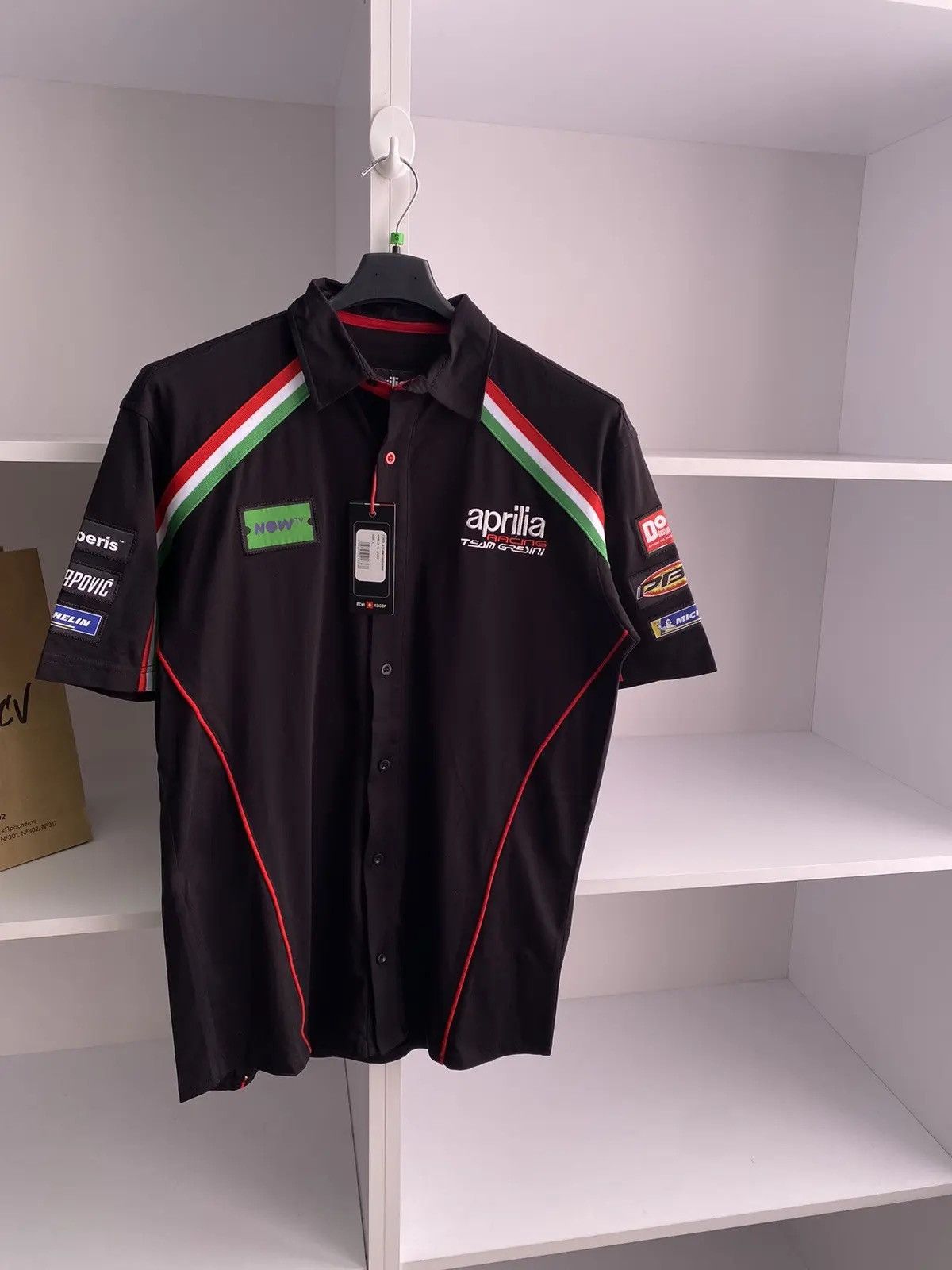 Vintage Vintage Aprilia Moto Racing Team Michelin Polo Shirt Size US L / EU 52-54 / 3 - 4 Thumbnail