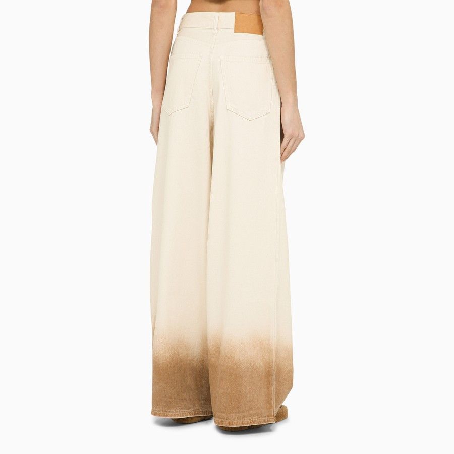 Alanui o1d2blof0724 Denim Trousers in Ivory & Beige Size 25" / US 0 / IT 36 - 4 Thumbnail