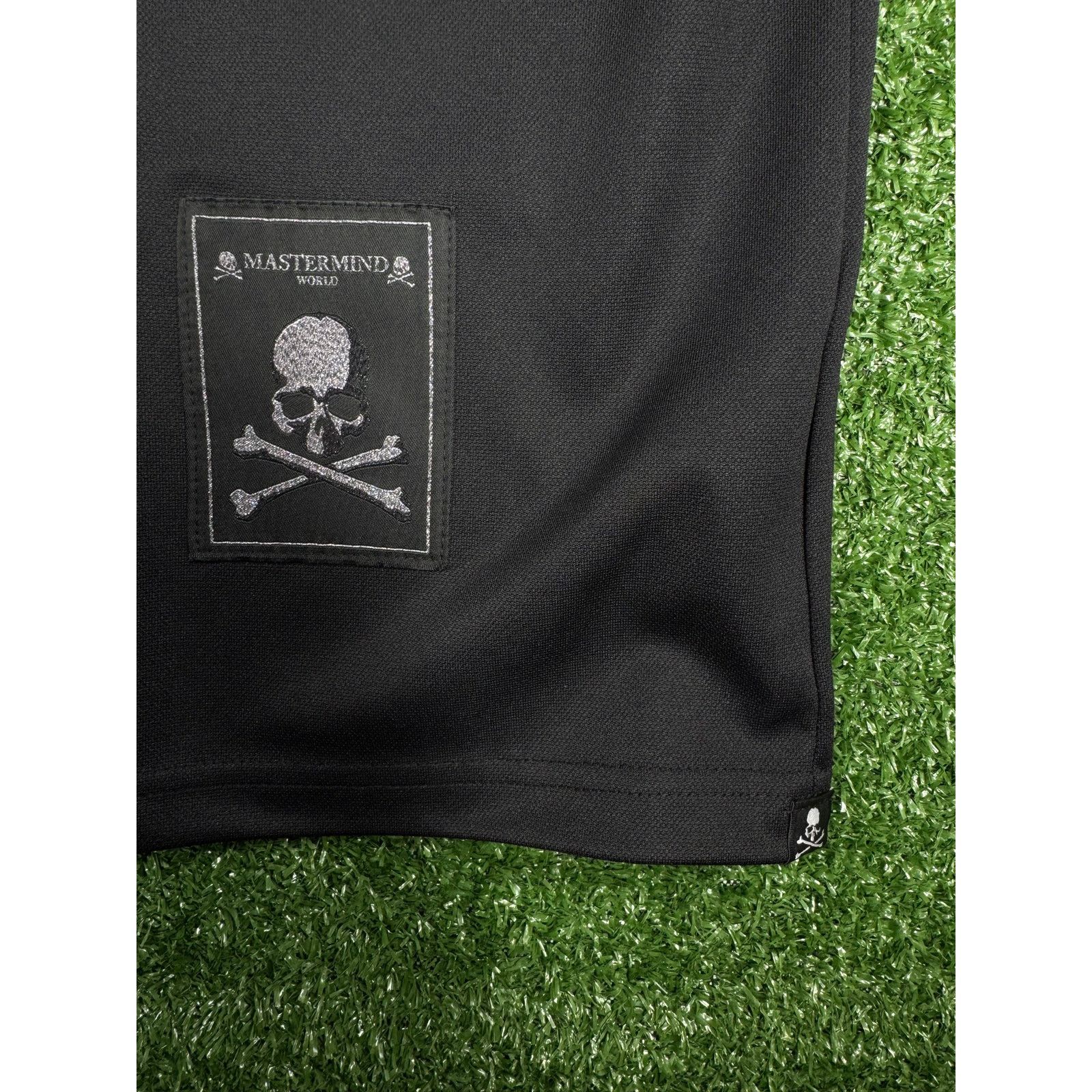 Mastermind Japan Mastermind Vs. Bape Jacquard Tape Black T-Shirt Size SM Size US S / EU 44-46 / 1 - 4 Thumbnail