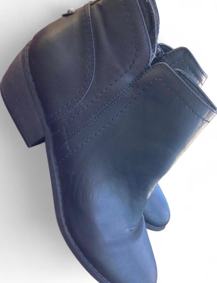 Guess Guess Black Faux Leather Ankle Booties Side Zip Women’s 9 Size US 9 / IT 39 - 5 Thumbnail