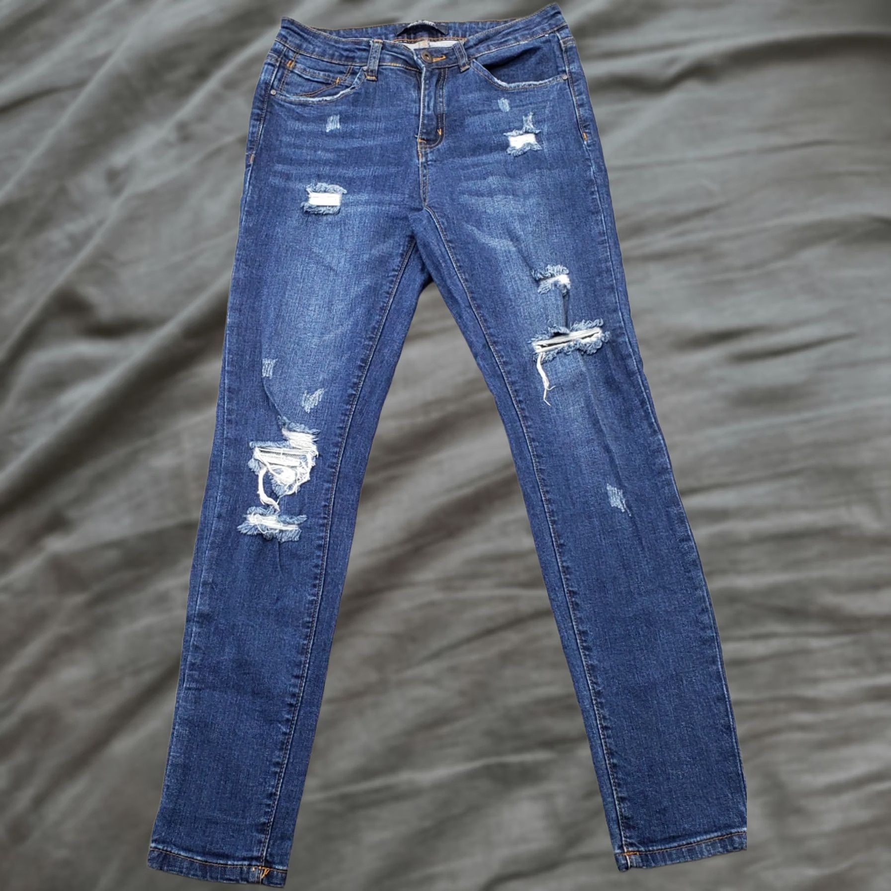 Vintage WAX JEAN Women Blue Denim Cotton Straight Leg Jeans 5-Pocket Dark Wash 5 Size 5 Womens SL Regular Pocket Design Size 27" / US 4 / IT 40 - 1 Thumbnail