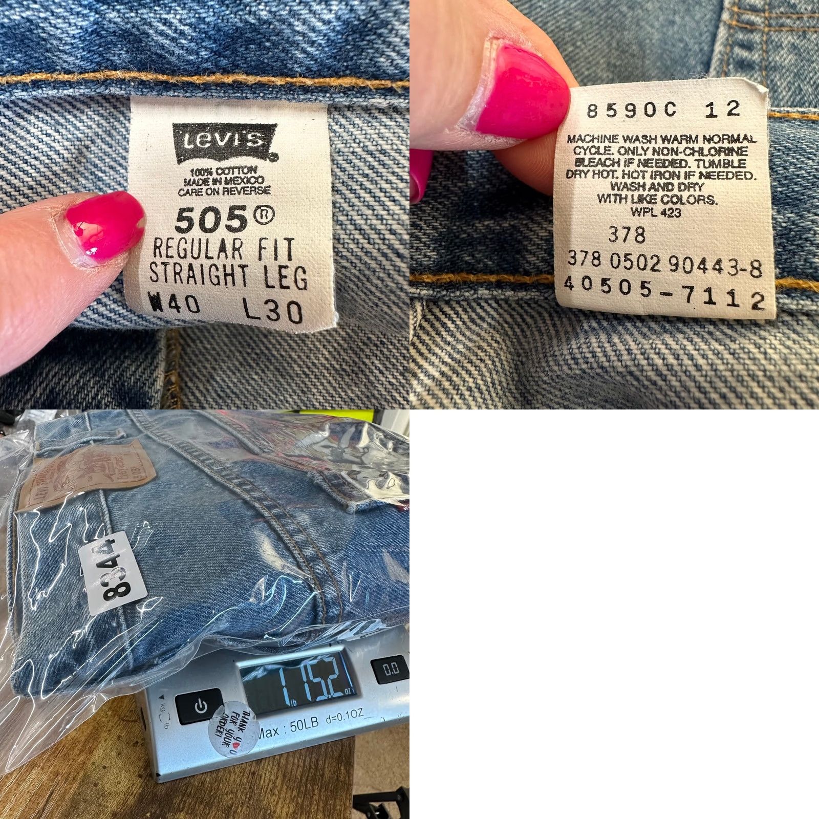 Levi's Levi's 505 Regular Fit Straight Leg Jeans Mens 40x30 Medium Wash Blue Denim Size US 40 / EU 56 - 8 Thumbnail