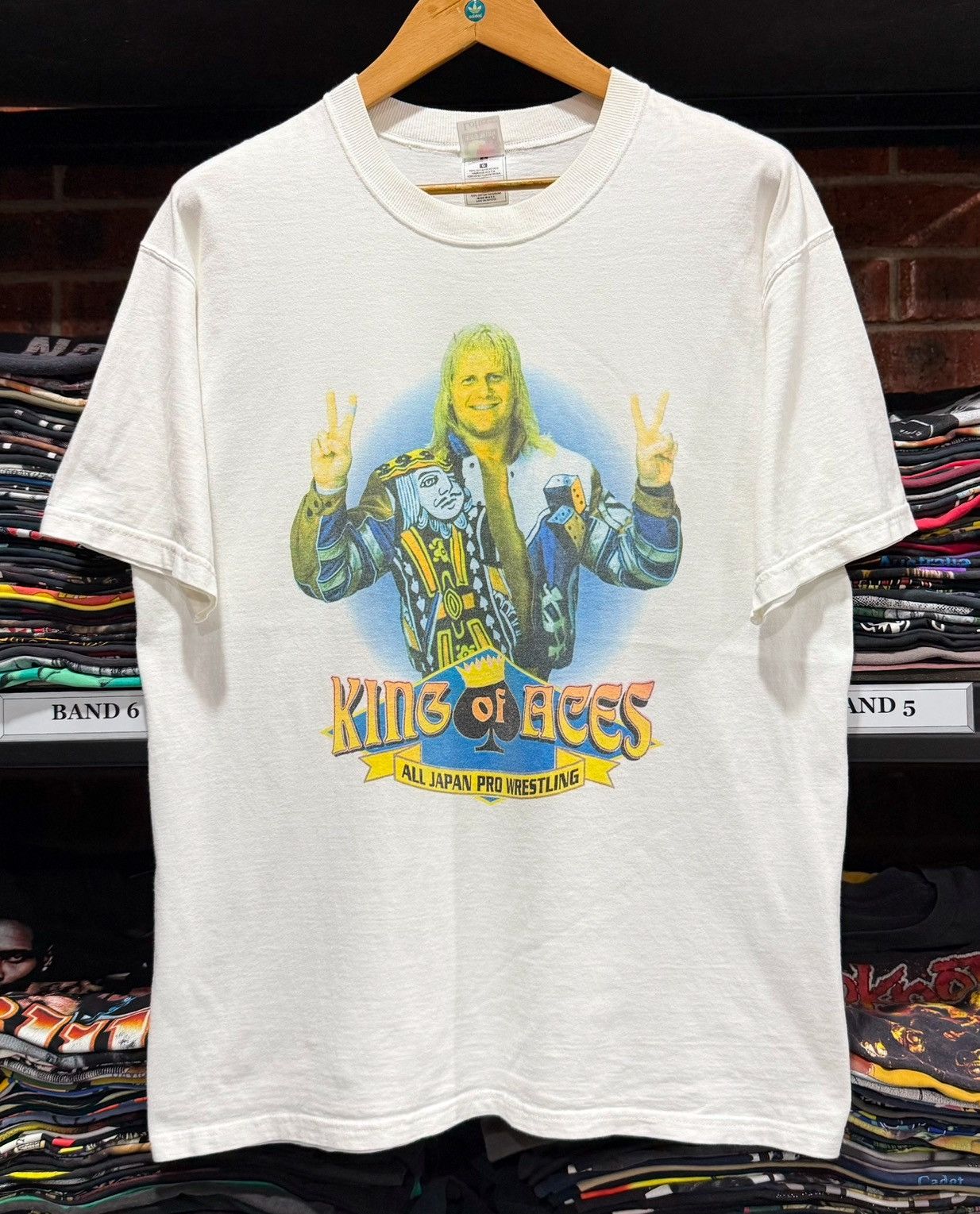 Vintage Vintage Johnny Ace King Of Aces NJPW Tee Size US L / EU 52-54 / 3 - 1 Thumbnail