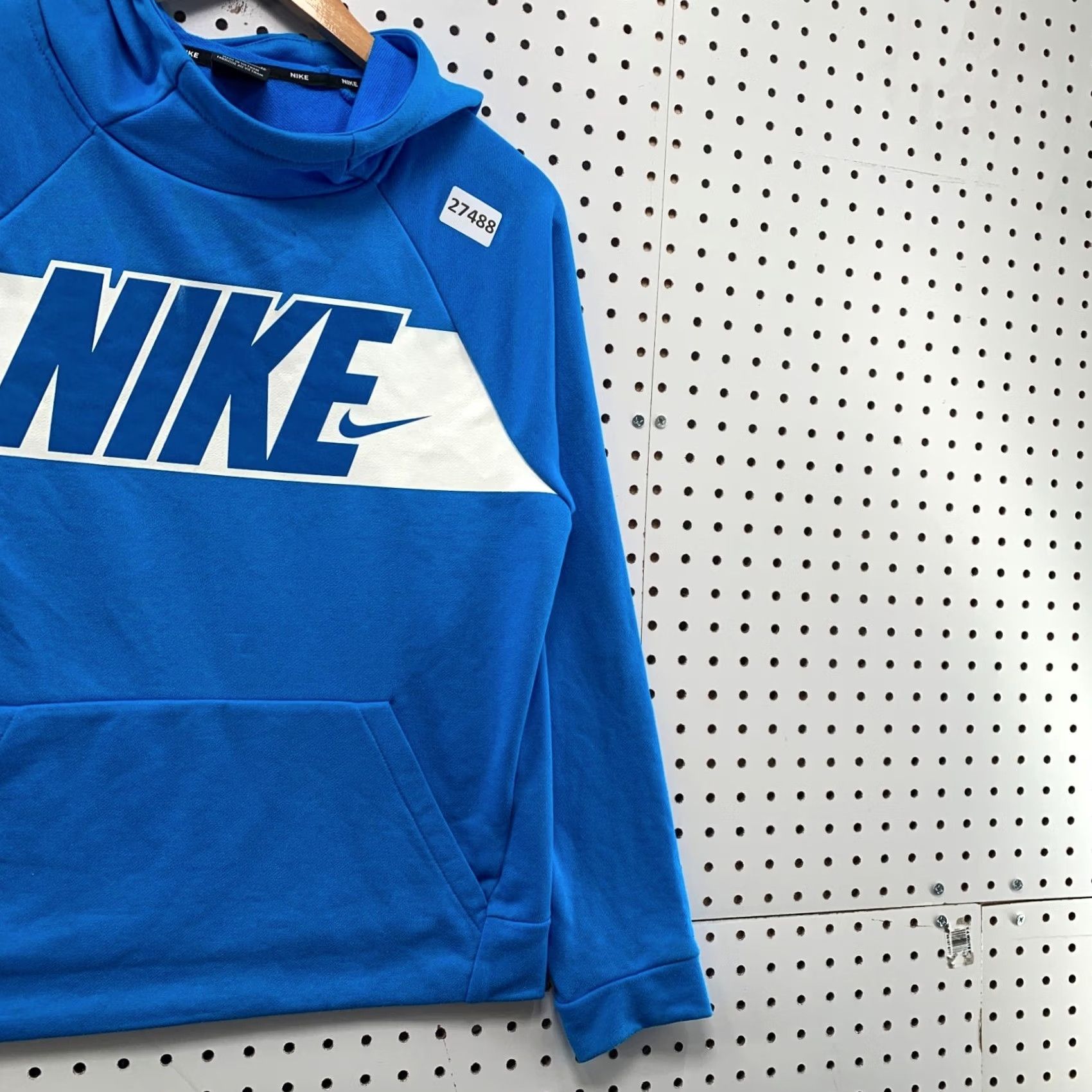 Nike Nike Hooded Sweatshirt Blue White Swoosh Spell Out Womens XL Hoodie 20.5x23.5 Size XL / US 12-14 / IT 48-50 - 4 Thumbnail