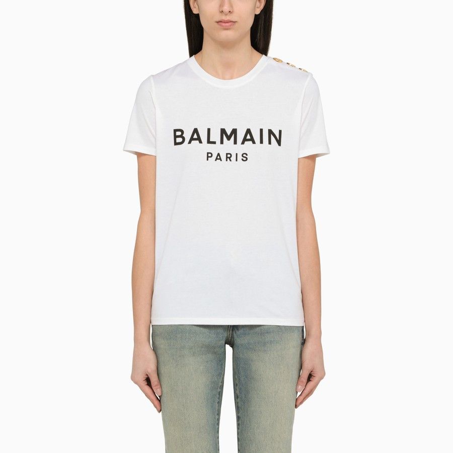 image of Balmain O1D2Blof01223 T-Shirt In White, Women's (Size XS)