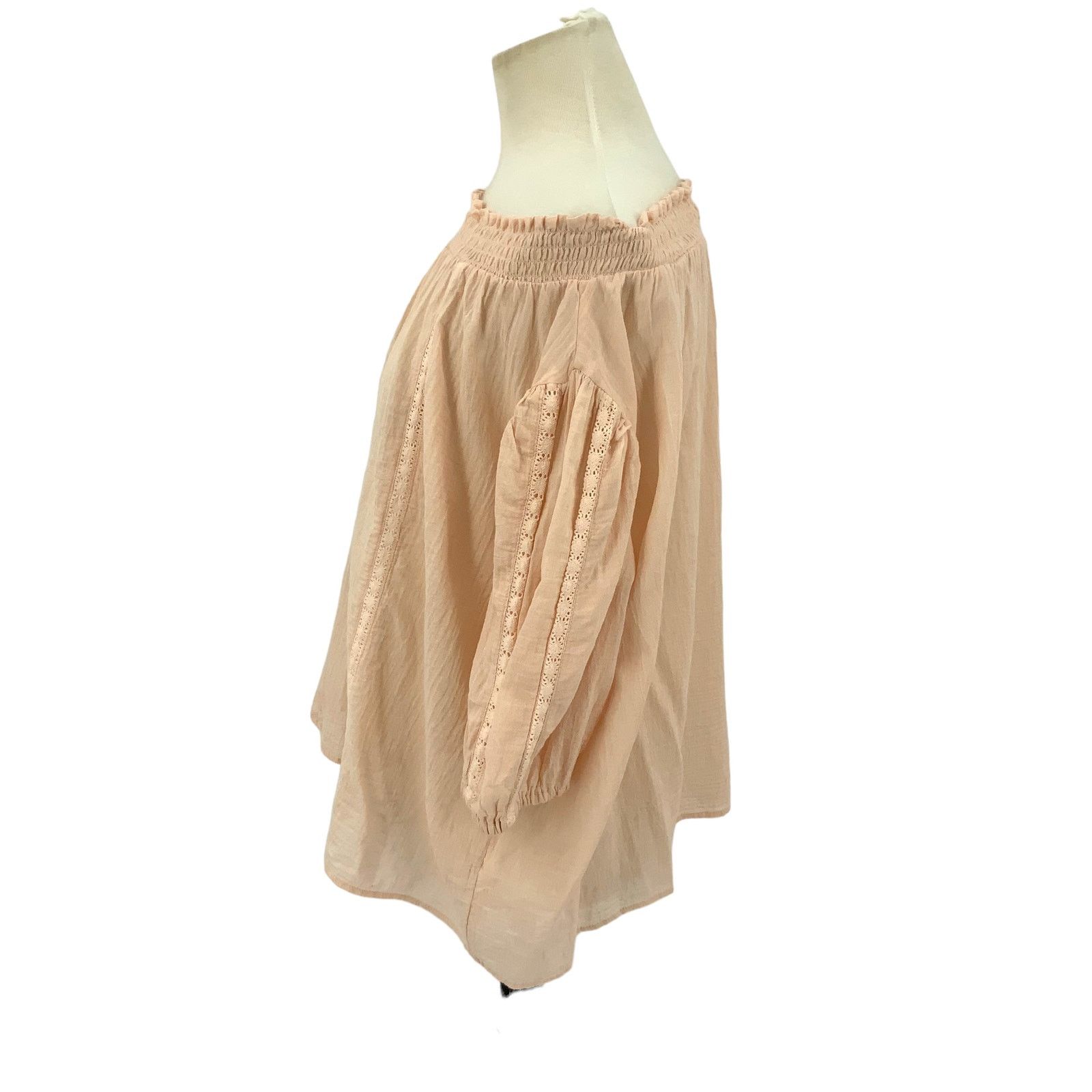 Treasure & Bond Treasure & Bond Pink Smocked Off Shoulder Blouse Medium NWOT Size M / US 6-8 / IT 42-44 - 4 Thumbnail