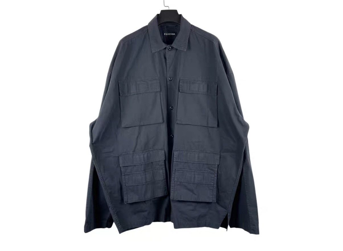 Balenciaga Balenciaga BB Four-Pocket Oversized Cargo Jacket J31 Size US XXS / EU 40 - 1 Thumbnail