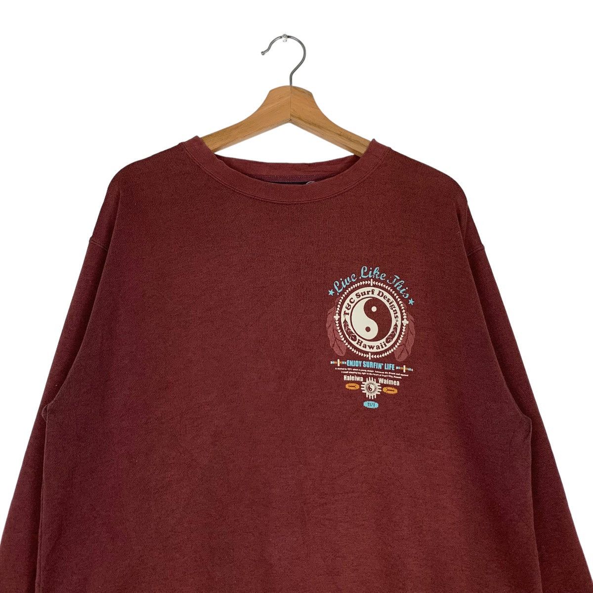 Japanese Brand T&C SURF DESIGNS Hawaii Big Logo Sweatshirts #0569-C26 Size US L / EU 52-54 / 3 - 4 Thumbnail