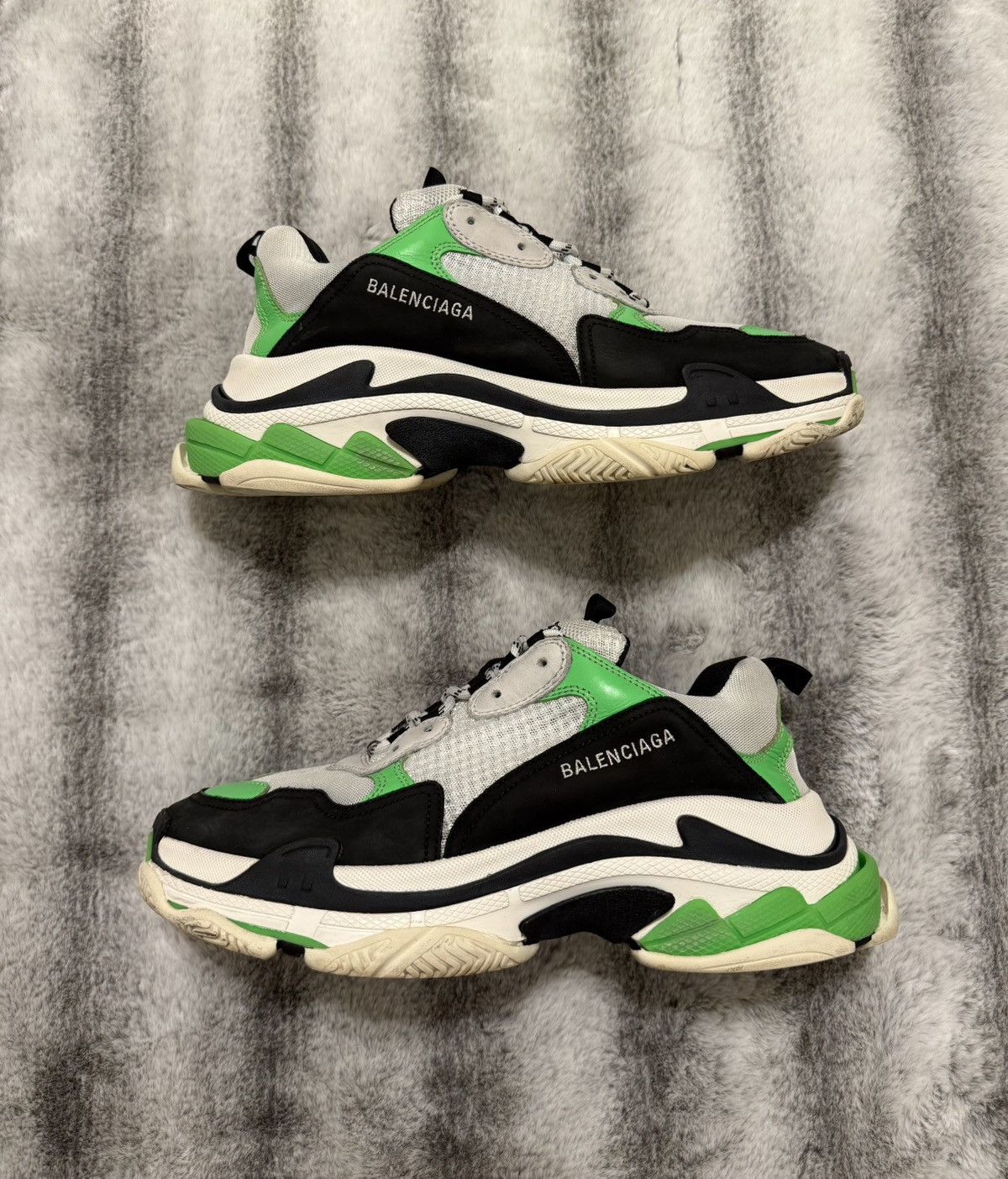 Balenciaga Balenciaga Triple S x Mr.Porter Black/Green | Grailed