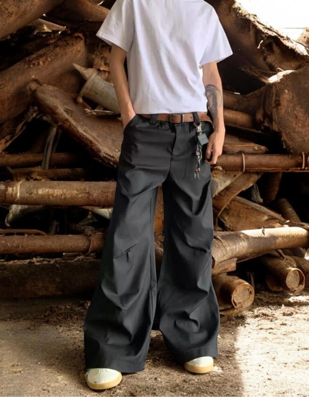 Vintage Pleated Loose Oversized Wide Leg Pants Size US 32 / EU 48 - 1 Thumbnail