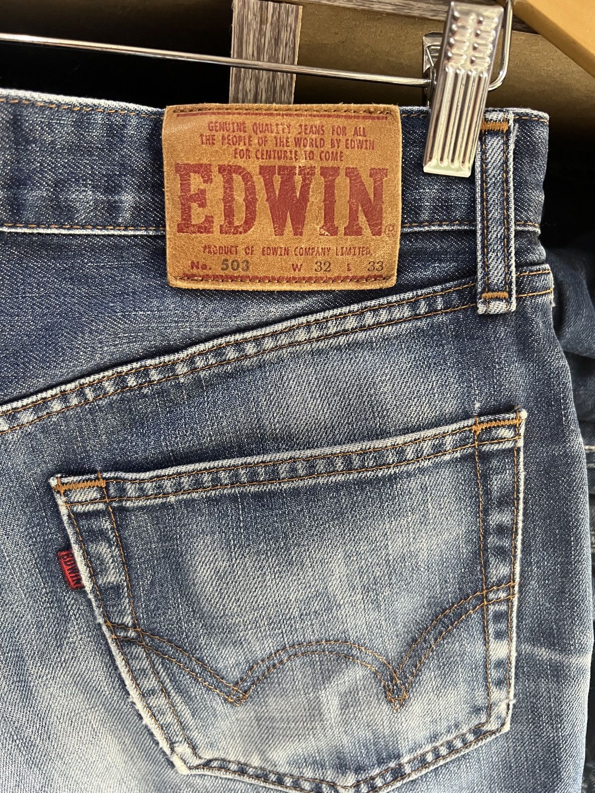 Edwin 🔥Vintage Edwin 503 Regular Distressed Denim Size US 31 - 16 Thumbnail
