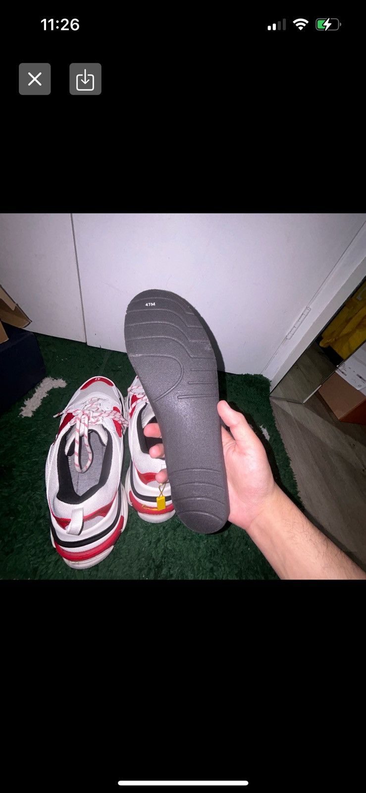 Balenciaga Balenciaga Triple S 47 Size 14 White Preowned With Box Size US 14 / EU 47 - 10 Thumbnail