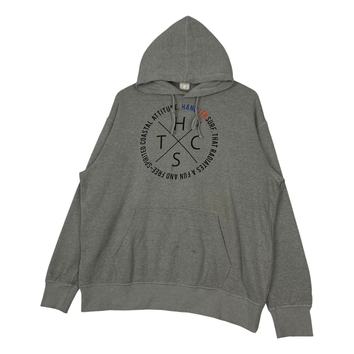 Hang Ten × Vintage Vintage Hang Ten Printed Hoodie Light Gray Pullover Jumper Size US L / EU 52-54 / 3 - 2 Thumbnail