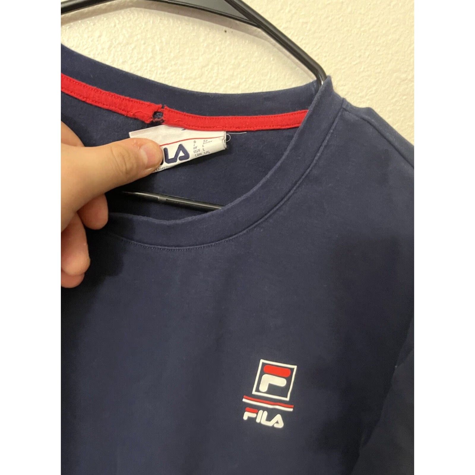 Fila VINTAGE FILA Sweatshirt Men Large L Long Sleeve Crew Neck Navy Blue Logo Casual Sports Pullover Size US L / EU 52-54 / 3 - 2 Thumbnail