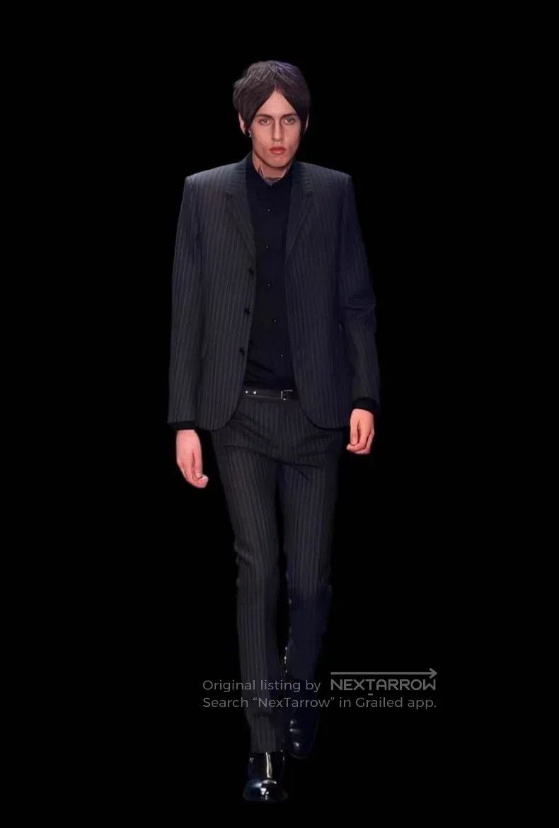 Saint Laurent Paris Saint Laurent Paris Striped Wool Three-Button Suit Size US S / EU 44-46 / 1 - 6 Thumbnail