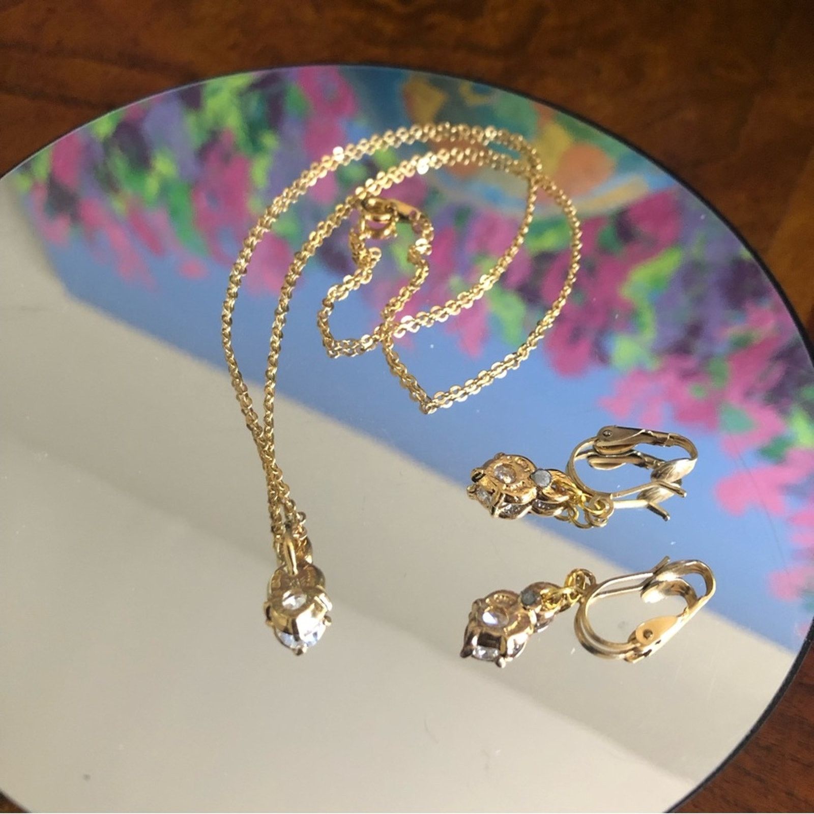 Vintage Vintage Lind 14kt gold simulated diamond jewelry set Size ONE SIZE - 14 Thumbnail