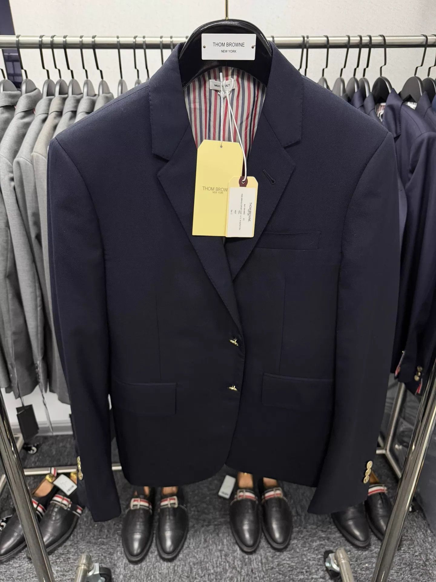 Thom Browne Thom Browne Classic Slim Fit Navy Gold Button Suit Size 2 Size US M / EU 48-50 / 2 - 1 Thumbnail