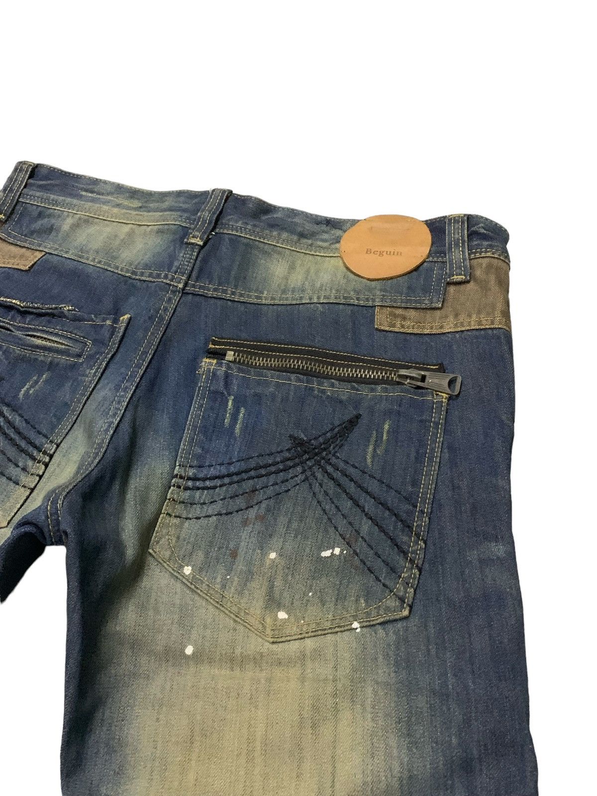 Hysteric Glamour Beguin Kyoto Japan Muddy Boro Distressed Flared Jeans Size US 32 / EU 48 - 13 Thumbnail