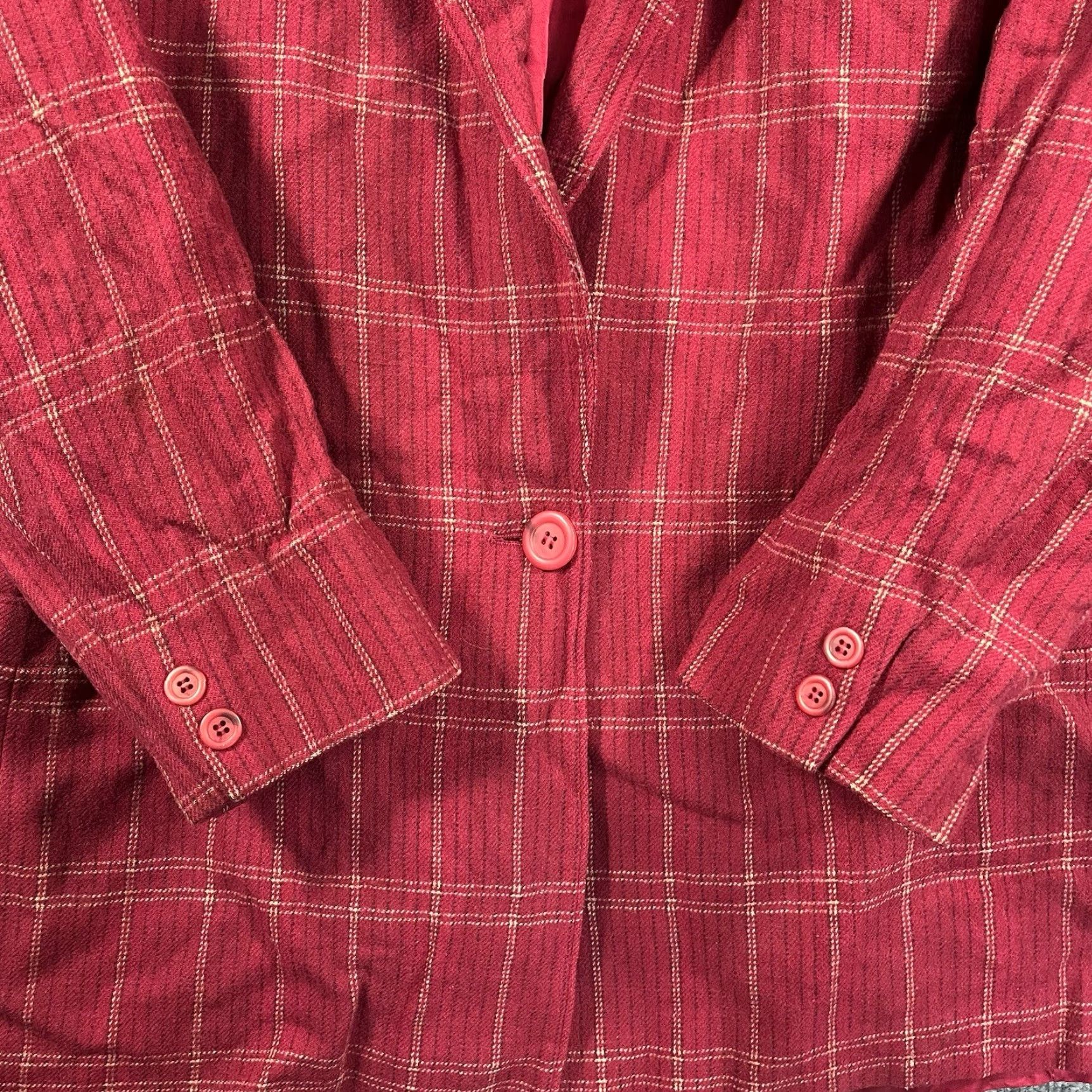 Pendleton VINTAGE Pendleton Blazer Coat Jacket Womens XL Red Plaid 100% Wool 49er Pockets Classic Button Size XL / US 12-14 / IT 48-50 - 3 Thumbnail