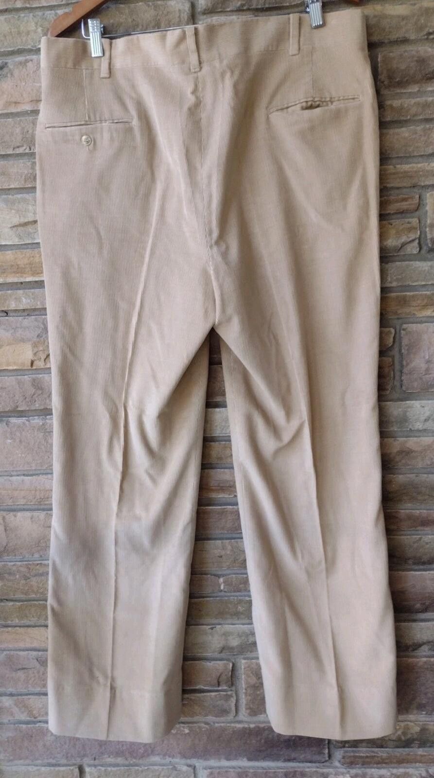 Handmade VTG 70s Tan Corduroy Pants Men Talon Hook Handmade Waist USA Size US 36 / EU 52 - 2 Thumbnail