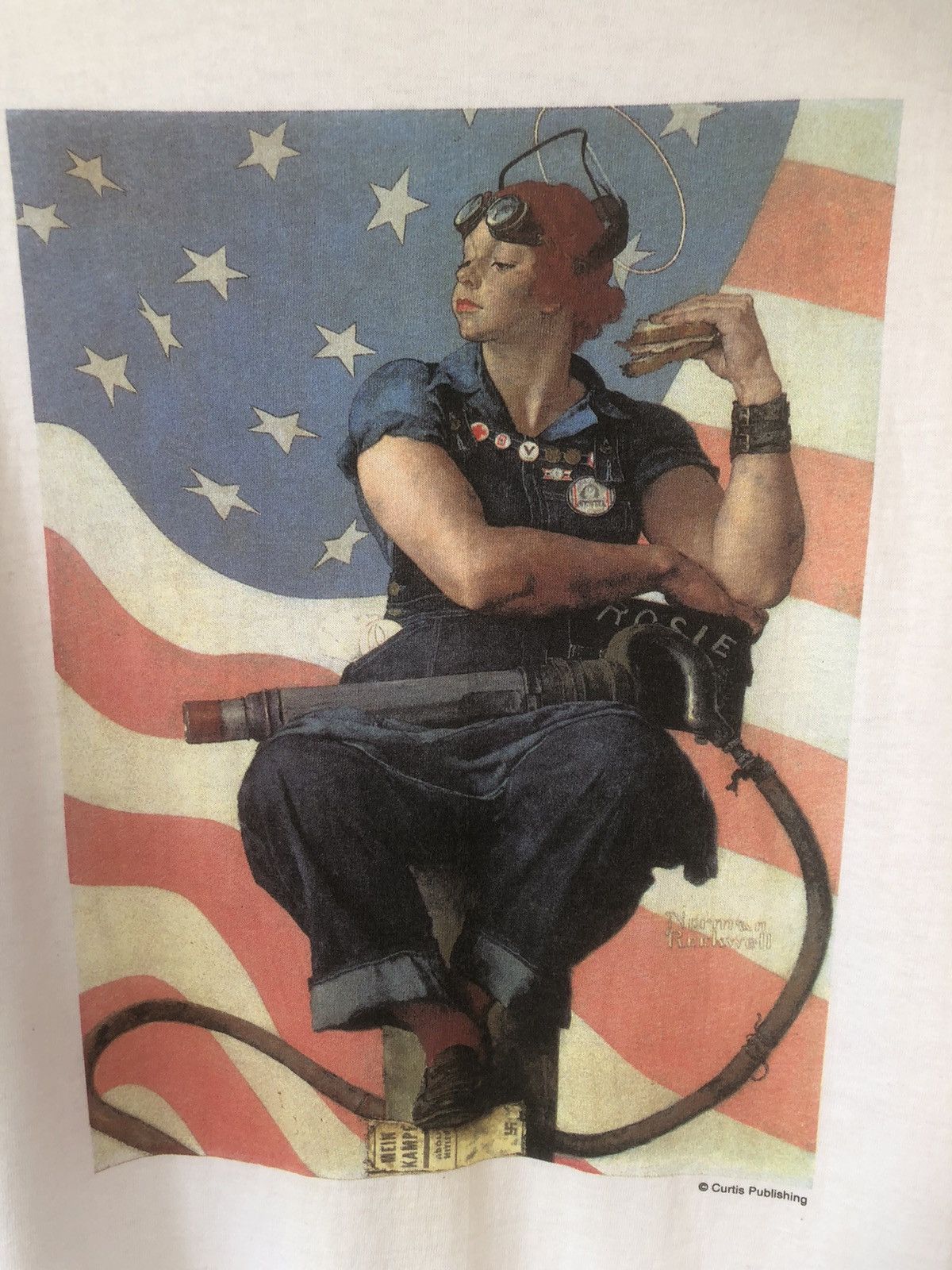 Vintage Vintage 90s WW2 Navy Girl Rosie Poster Tee Size US XL / EU 56 / 4 - 3 Thumbnail