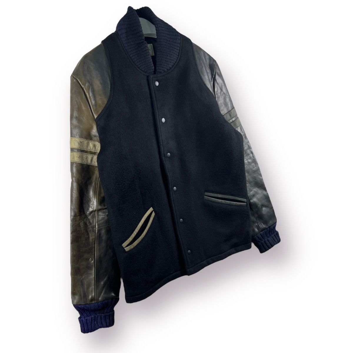Other ⚡️ ACOUSTIC VINTAGE DISTRESSED VARSITY LEATHER JACKET - M Size US M / EU 48-50 / 2 - 3 Thumbnail