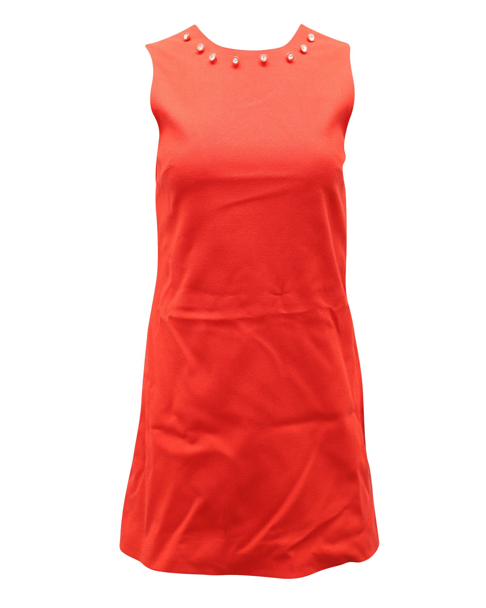 Christopher Kane Christopher Kane Crystal Embellished Mini Dress in Red Wool Size XS / US 0-2 / IT 36-38 - 1 Thumbnail