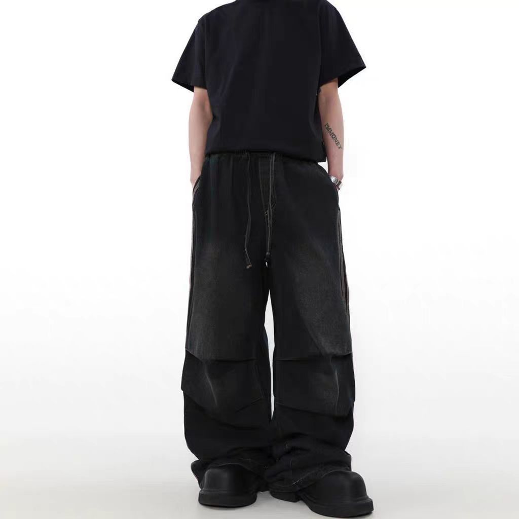 Designer × Jean × Vintage Vintage washed black baggy wide leg jeans Size US 32 / EU 48 - 2 Thumbnail