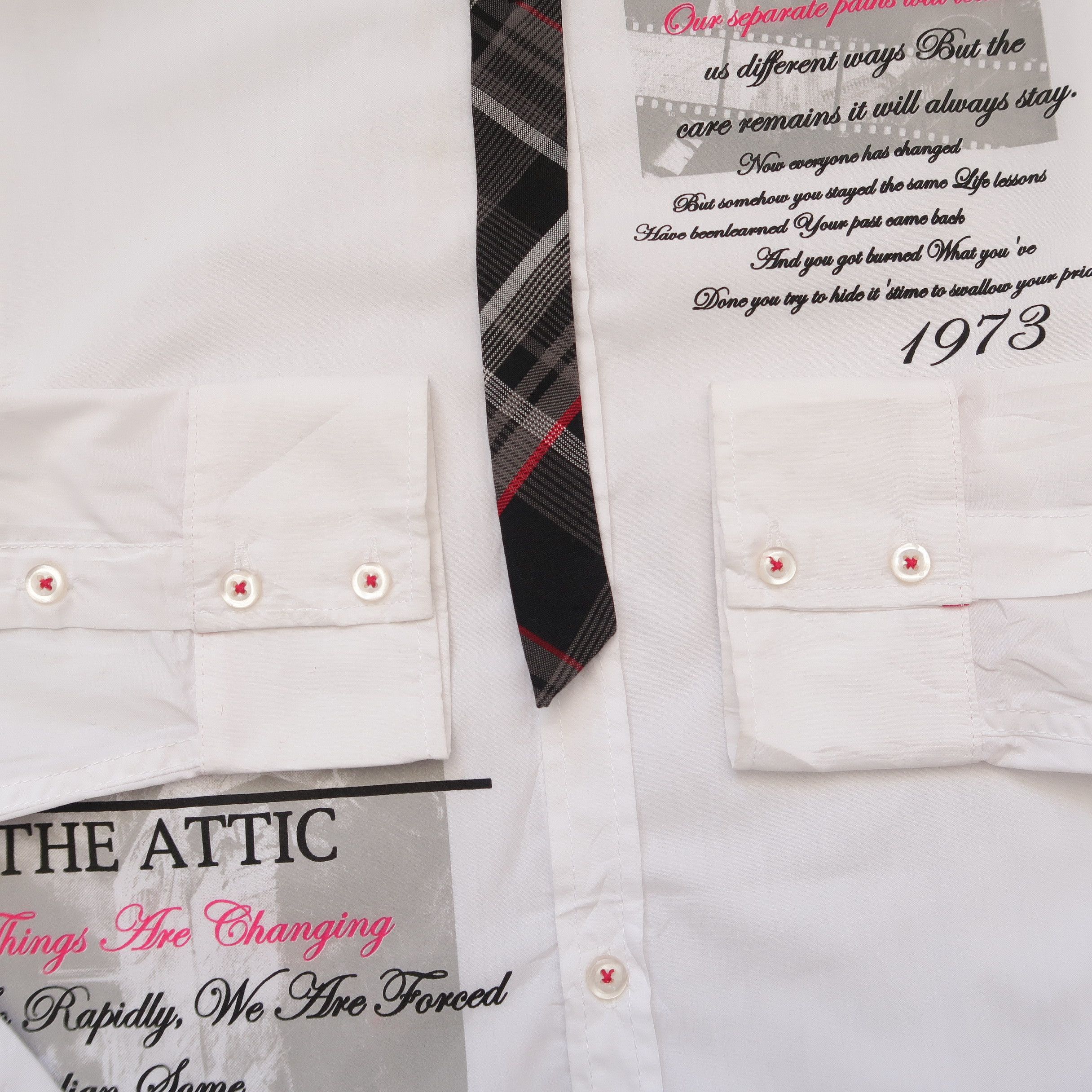 Japanese Brand 1990s If Six Was Nine In The Attic Punk Poem Shirt Tie Size US M / EU 48-50 / 2 - 10 Thumbnail
